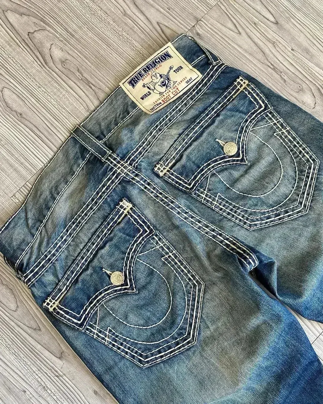 American Jeans Y2K Pants Womens Gothic Hip Hop Pocket Sequins Rhinestone Retro Blue Jeans Fashion Slim High Waist Trousers