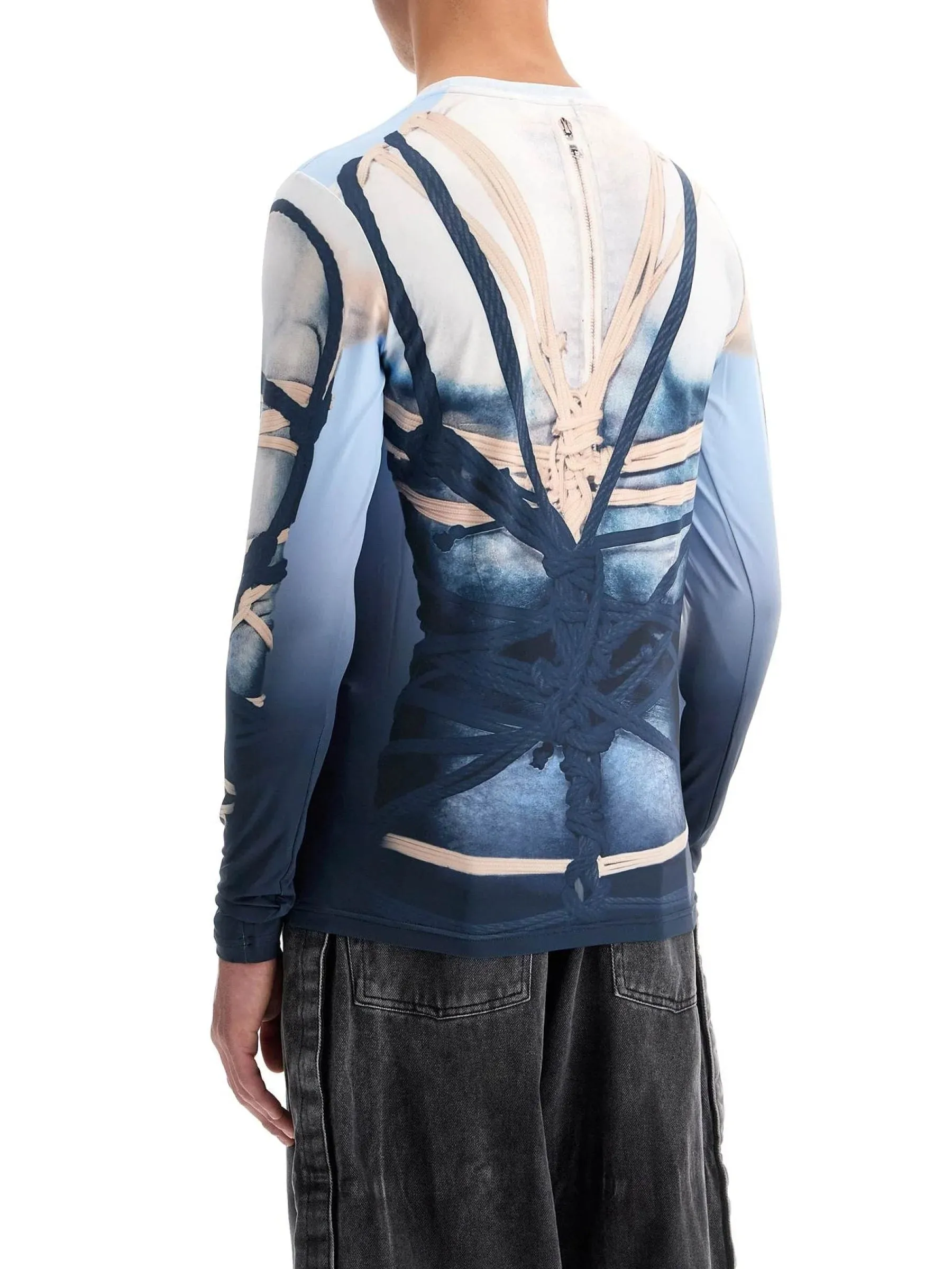 Bondage Print Button-Up Shirt