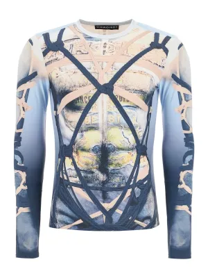 Bondage Print Button-Up Shirt