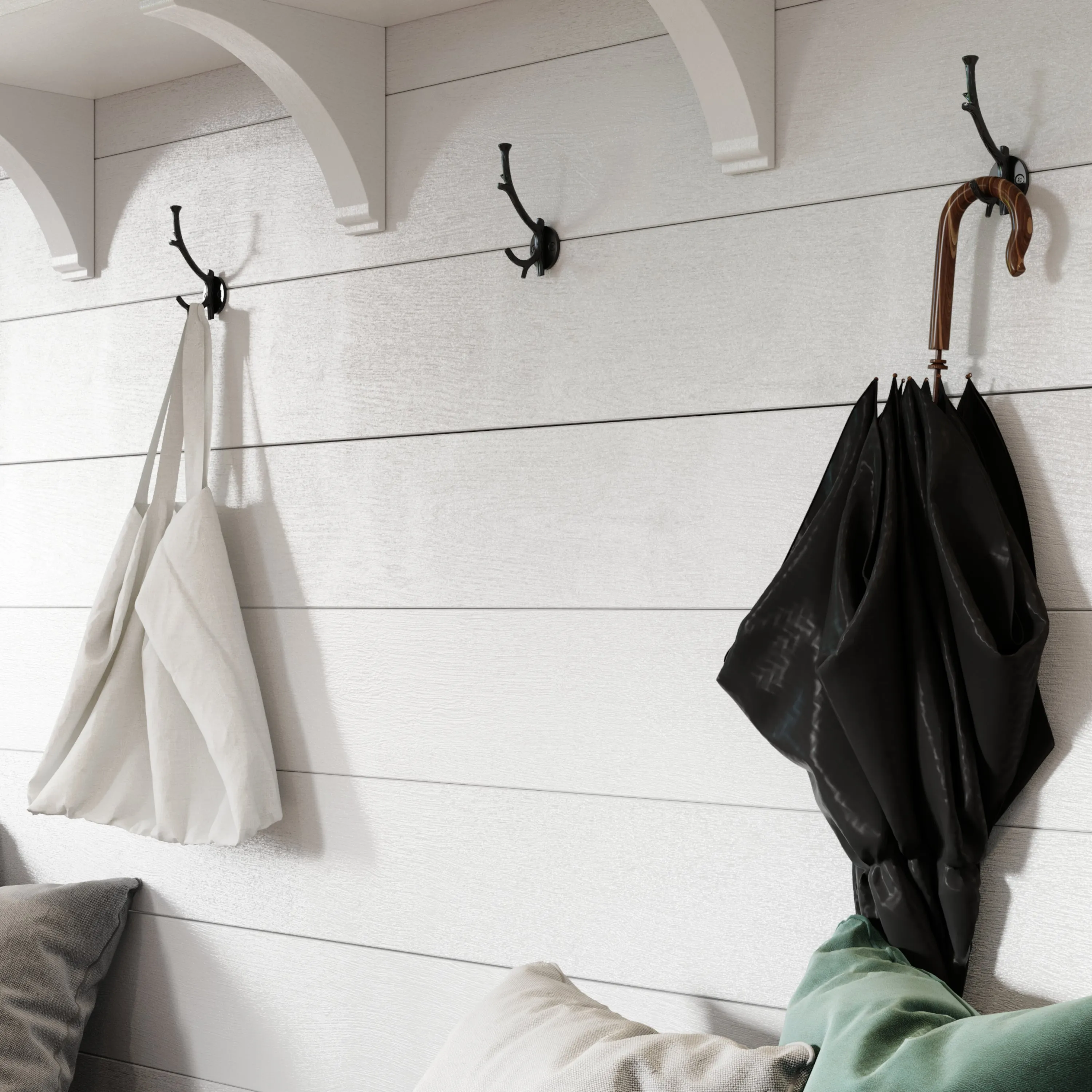 [Branch Hook IR8392] Iron Rustic Cabin Wall Hook (2.6 Inch)