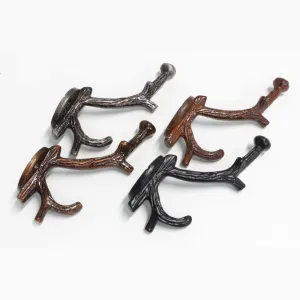 [Branch Hook IR8392] Iron Rustic Cabin Wall Hook (2.6 Inch)