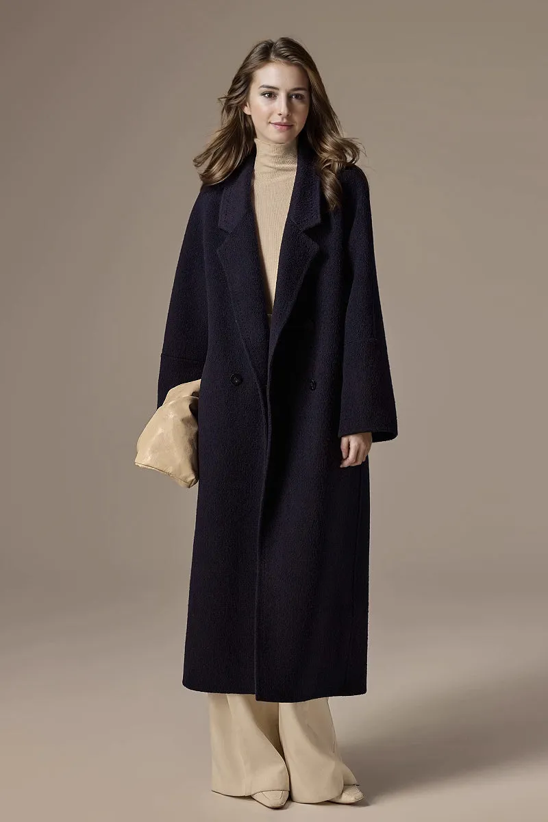 Classic Double Breasted Double Faced Long Yak-Cashmere Coat