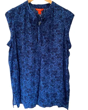 Dark Winter Blue Floral Top