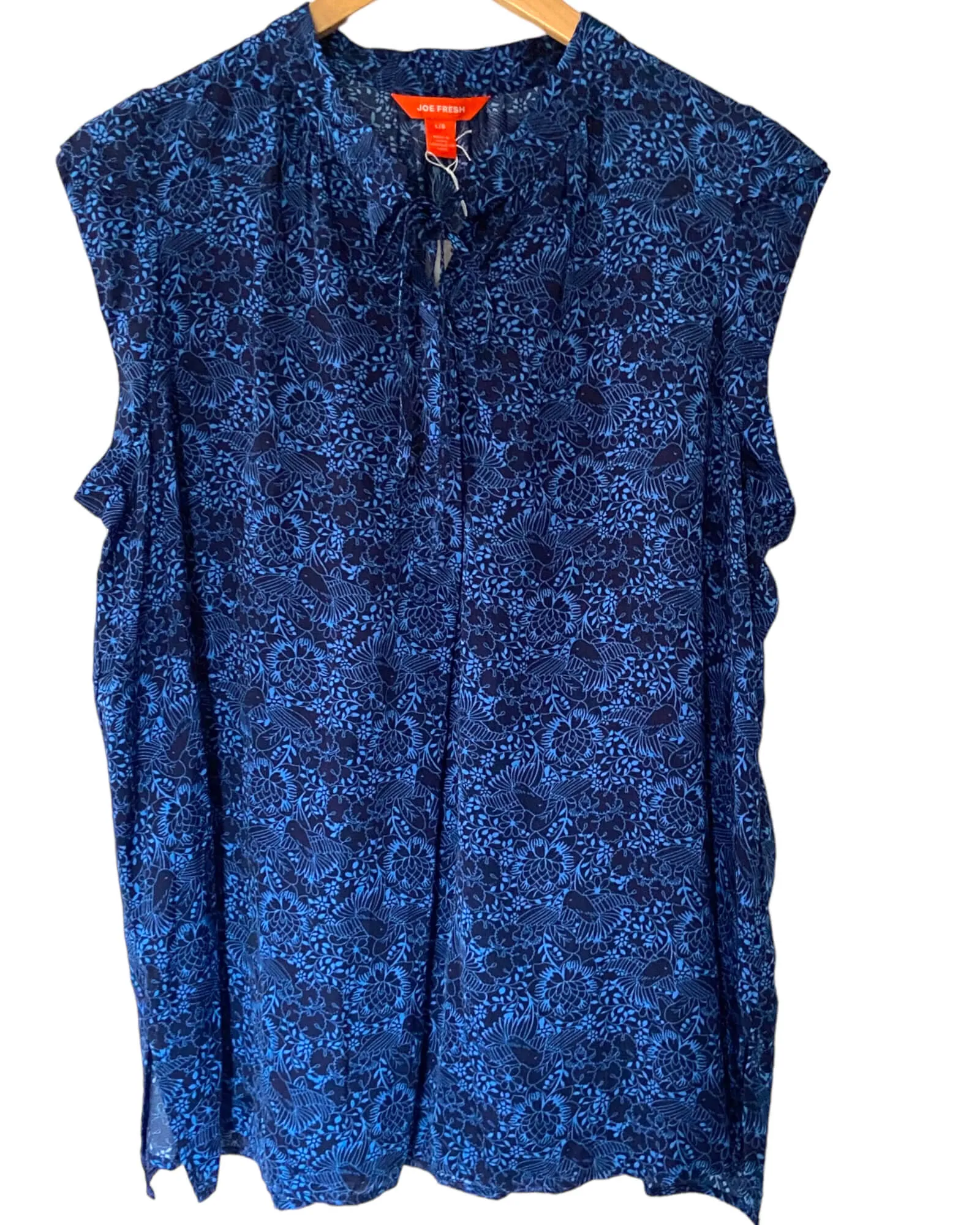 Dark Winter Blue Floral Top