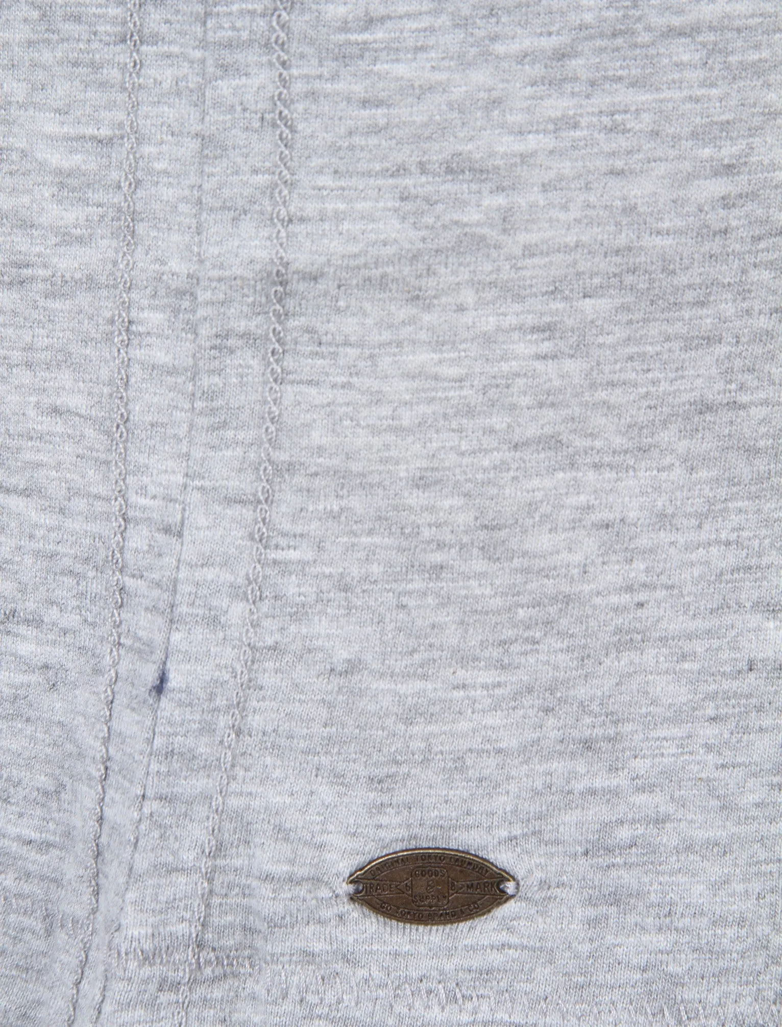 Double Stitched Motif T-Shirt In Light Grey Marl - Tokyo Laundry