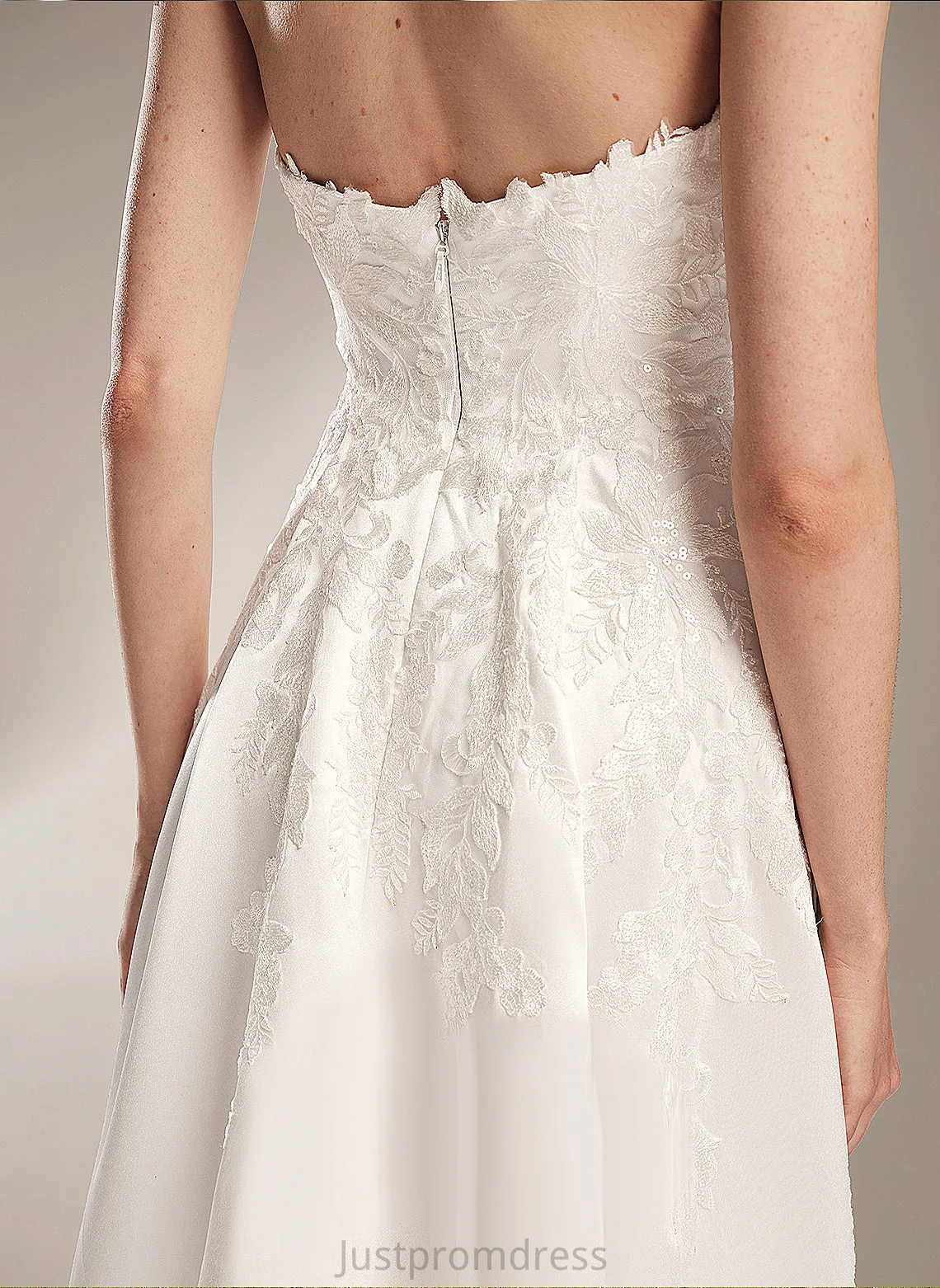 Dress Sweetheart Lace Split Ball-Gown/Princess Satin Front Elaina Chapel Wedding Wedding Dresses Train With