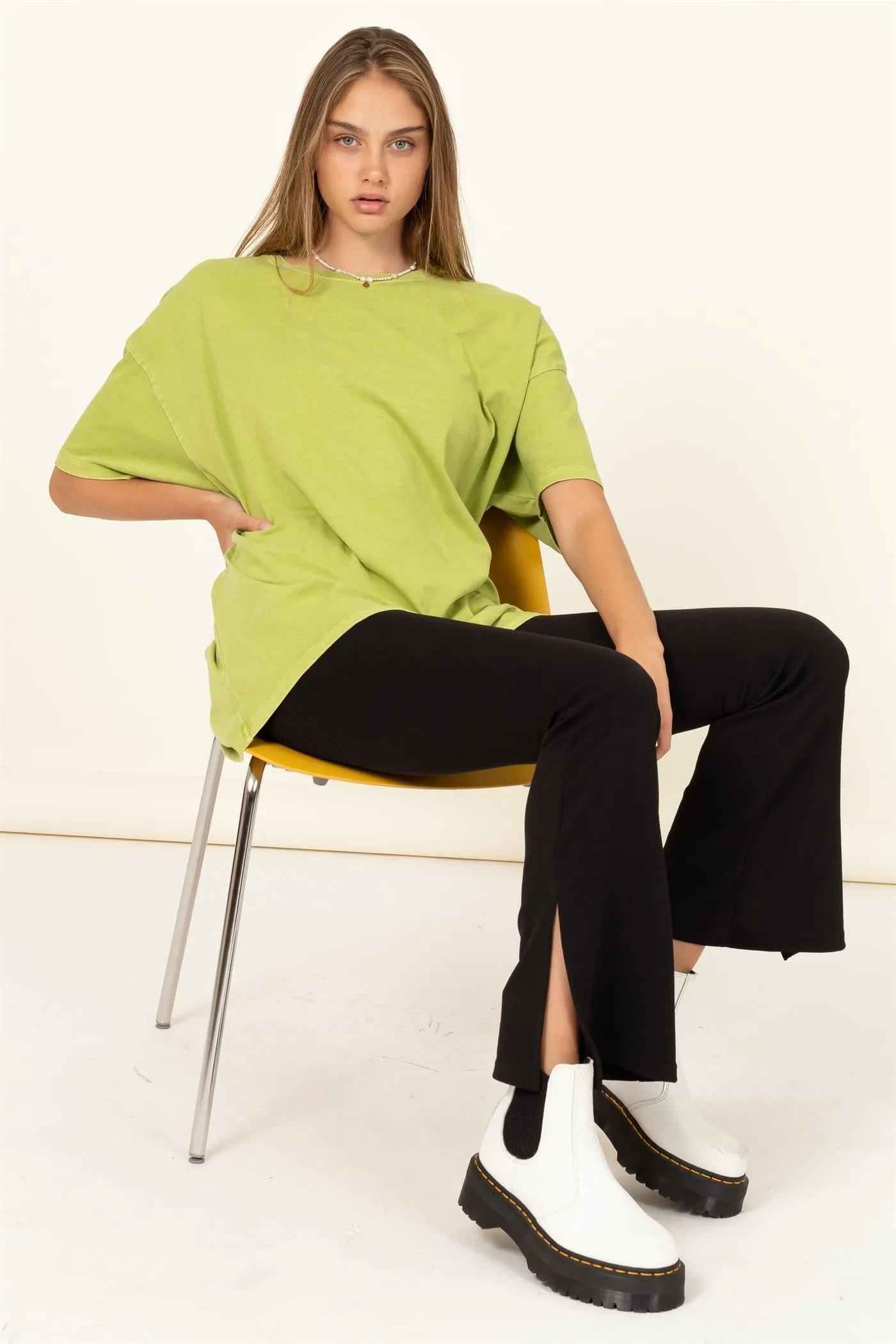 DZ23A198-OVERSIZED CREW NECK TOP