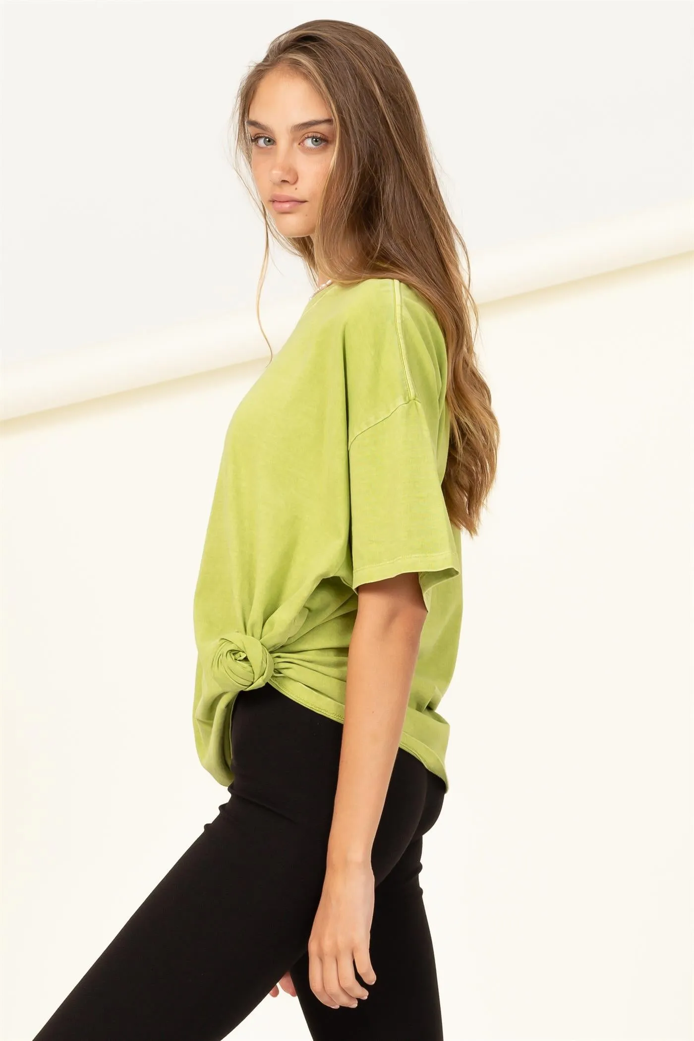 DZ23A198-OVERSIZED CREW NECK TOP