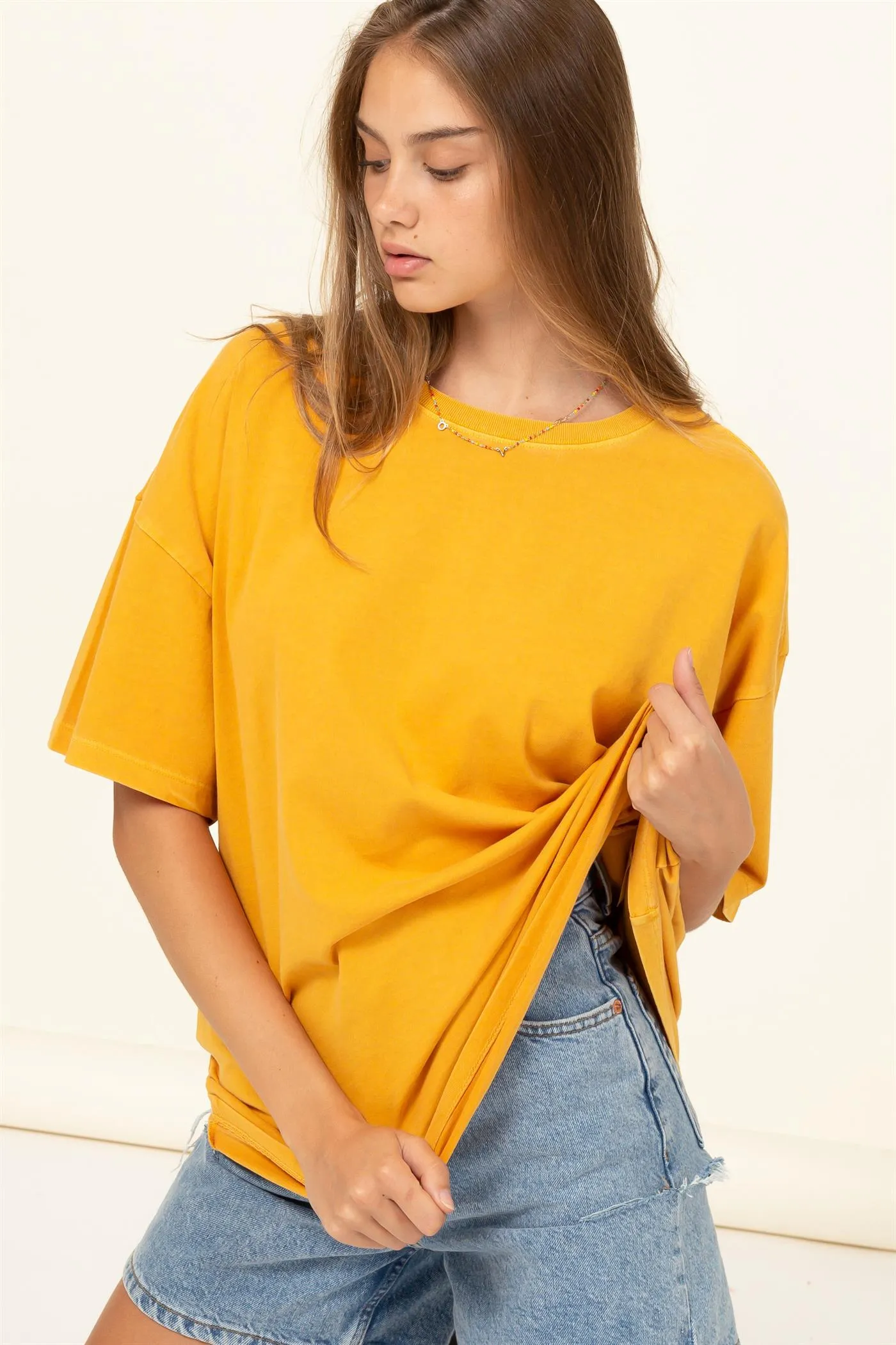 DZ23A198-OVERSIZED CREW NECK TOP