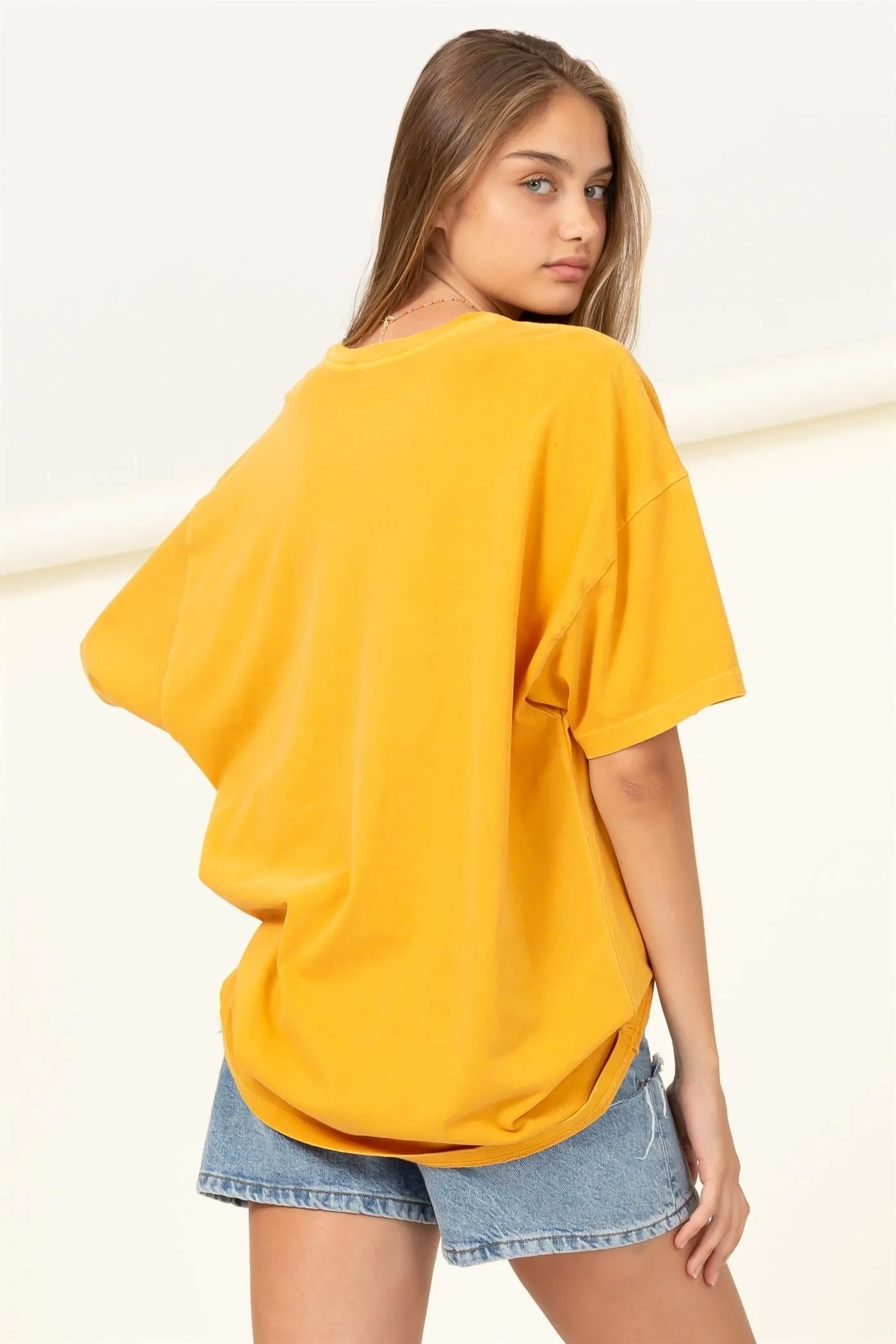 DZ23A198-OVERSIZED CREW NECK TOP