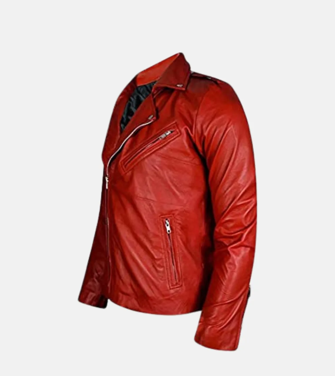 Iconic Men's Red Biker Leather Jacket