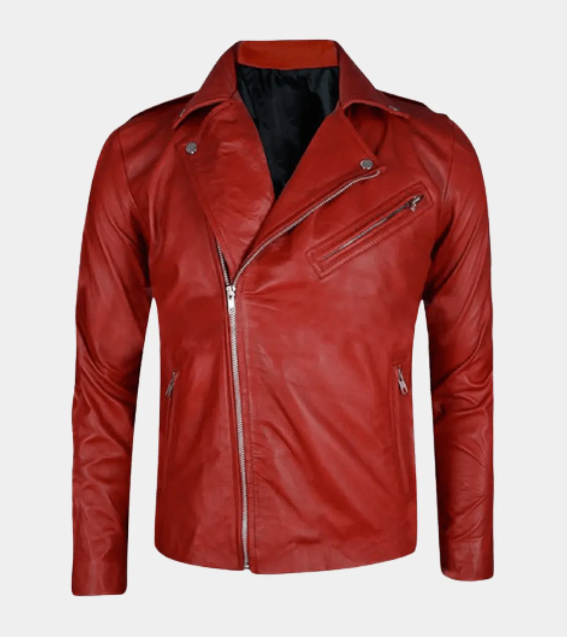 Iconic Men's Red Biker Leather Jacket