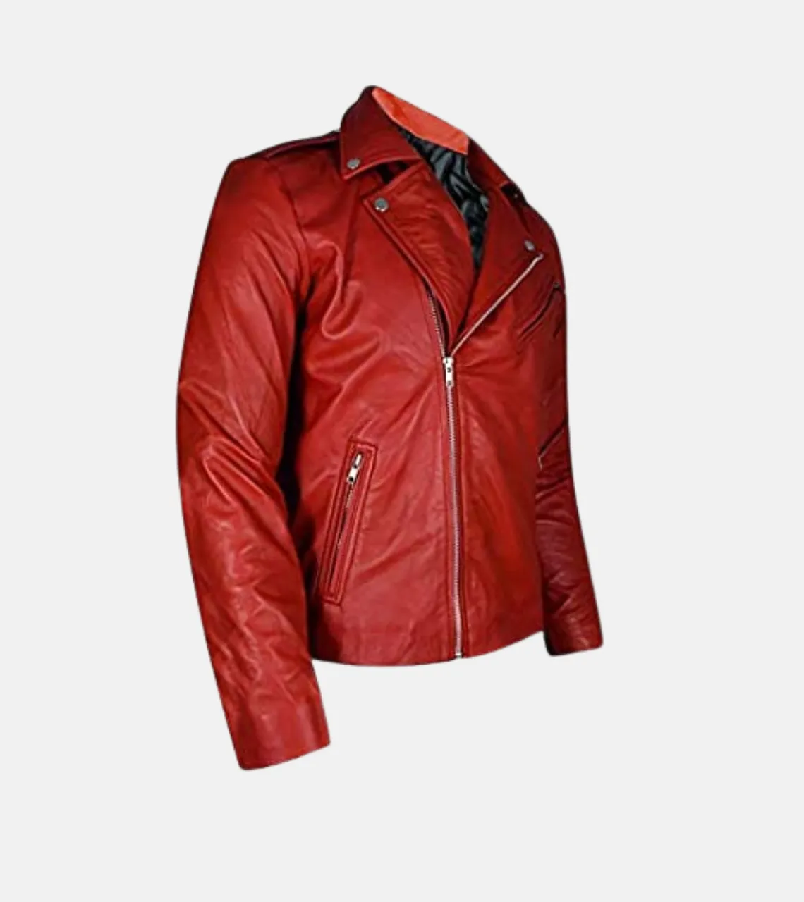 Iconic Men's Red Biker Leather Jacket