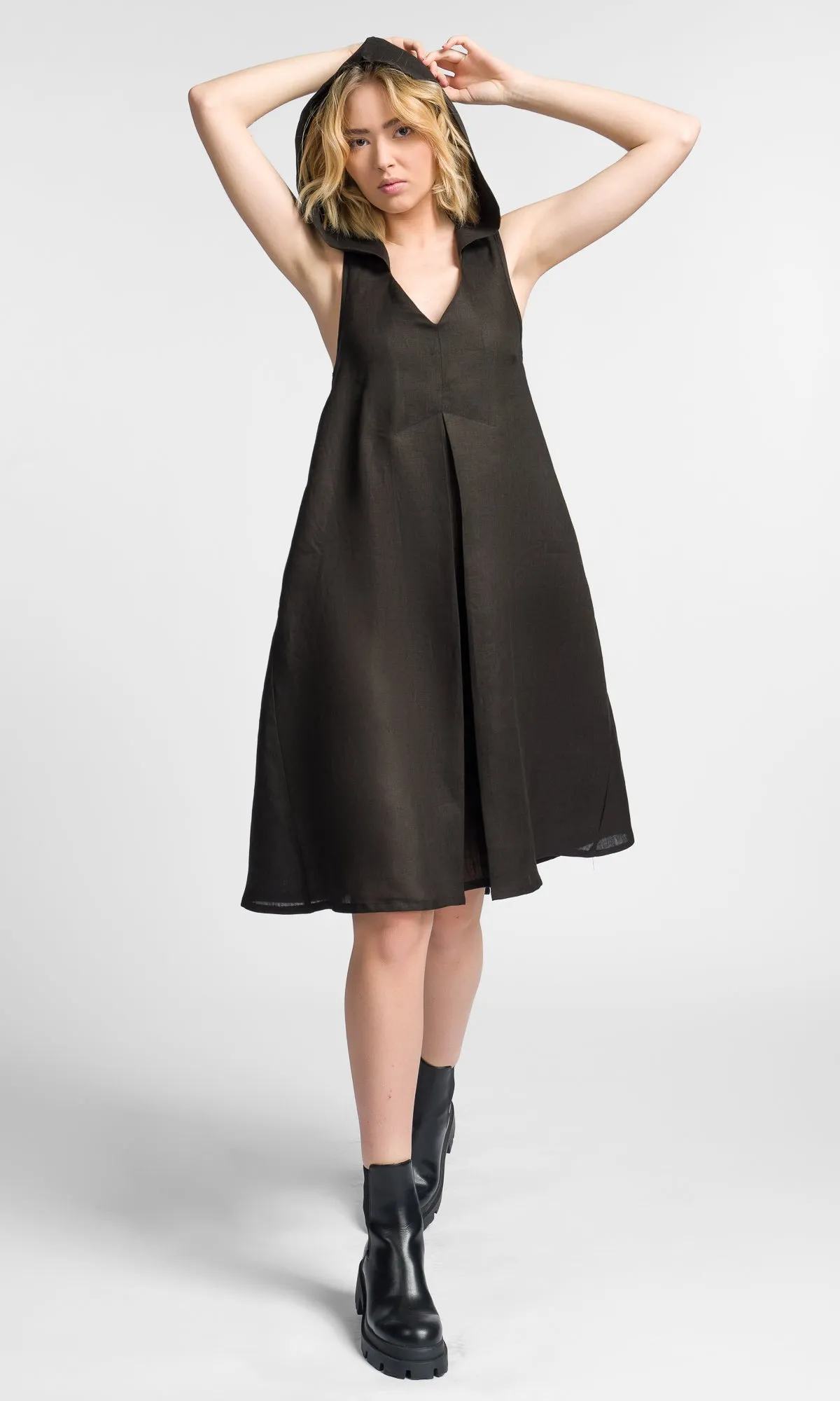 Inverted Pleat Mini Dress