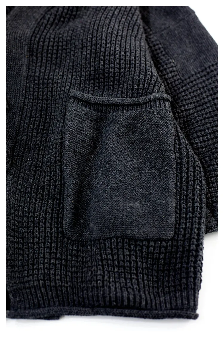 Japanese style niche retro knitted cardigan Taoist robe kendo robe sweater s