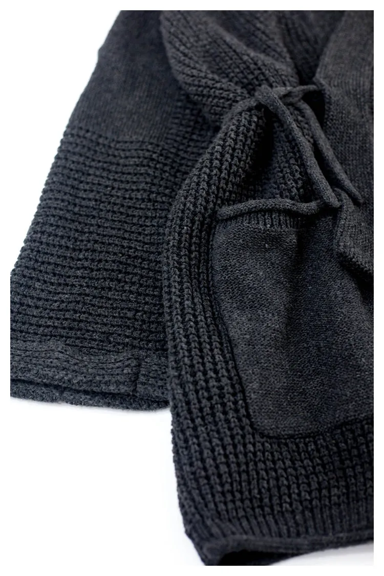 Japanese style niche retro knitted cardigan Taoist robe kendo robe sweater s