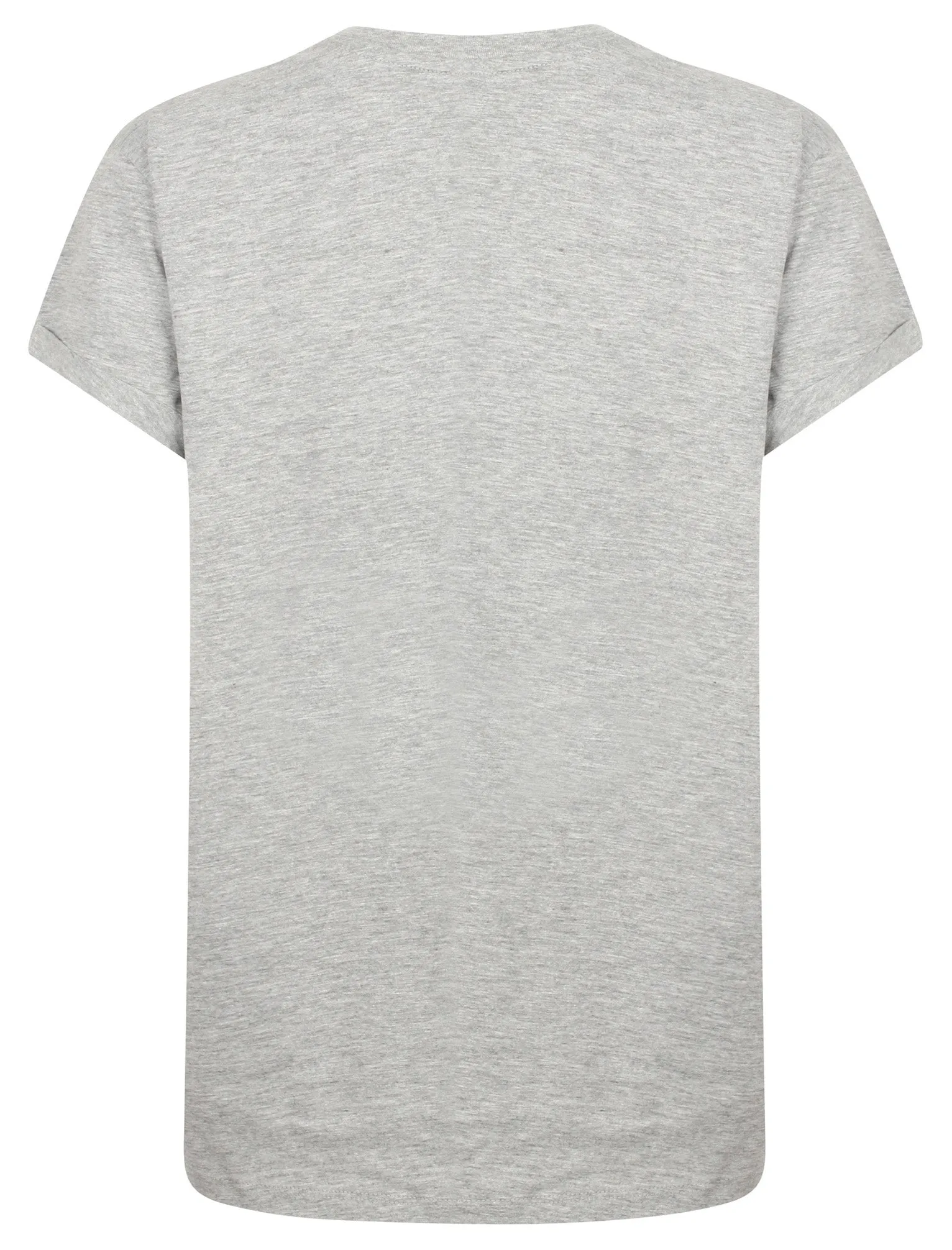 Katie Oversized Floral Cotton Crew Neck T-Shirt In Light Grey Marl - Tokyo Laundry