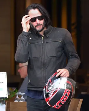 Keanu Reeves Black Biker Jacket