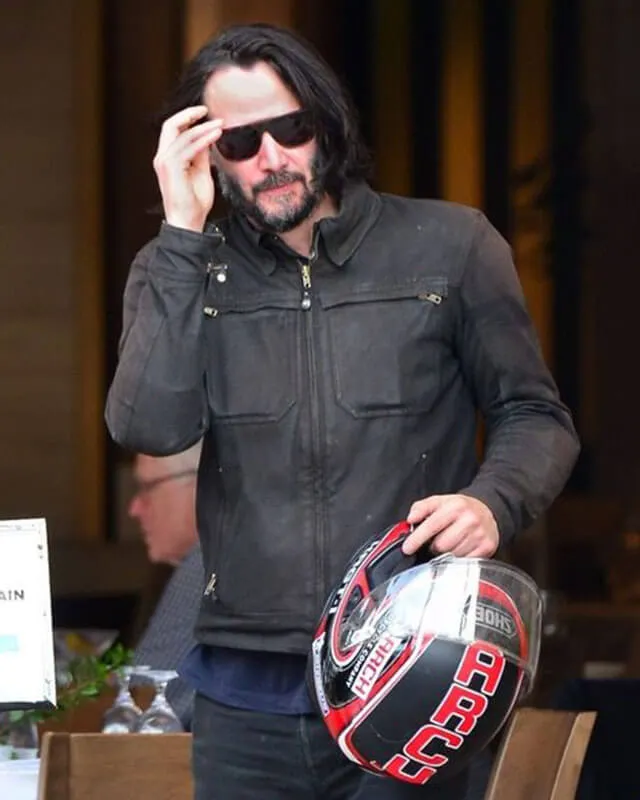 Keanu Reeves Black Biker Jacket