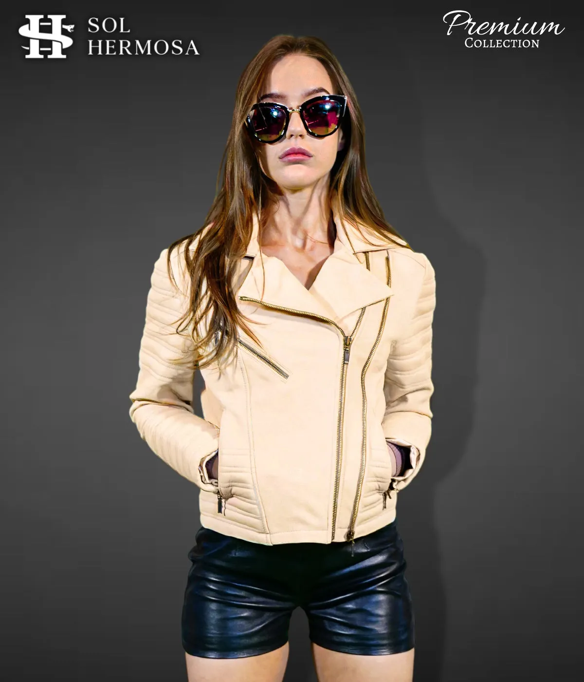 Leather Biker Jacket For Women- Nyx