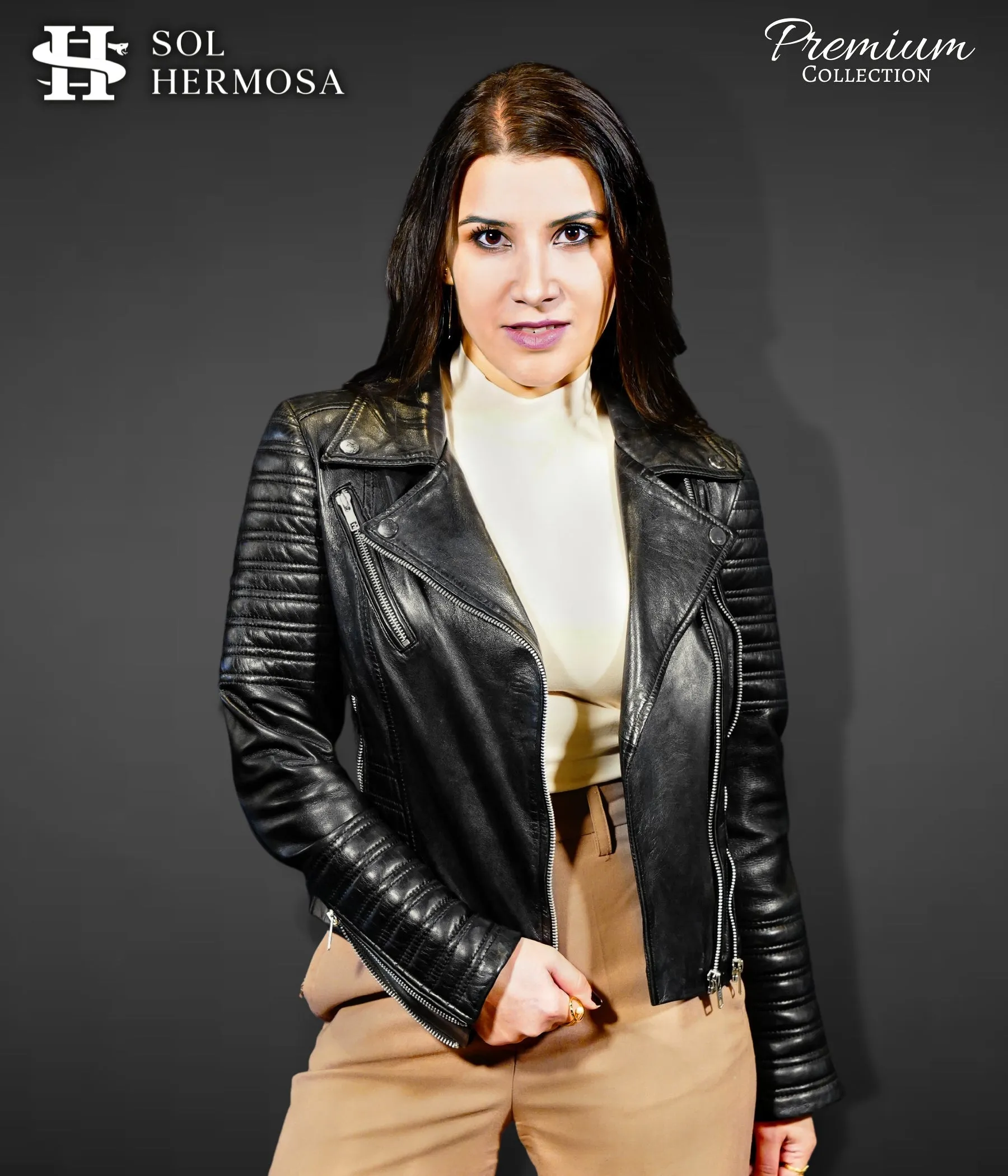 Leather Biker Jacket For Women- Nyx