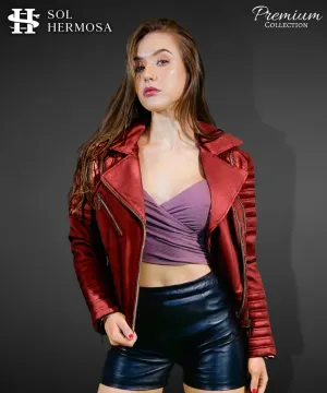 Leather Biker Jacket For Women- Nyx