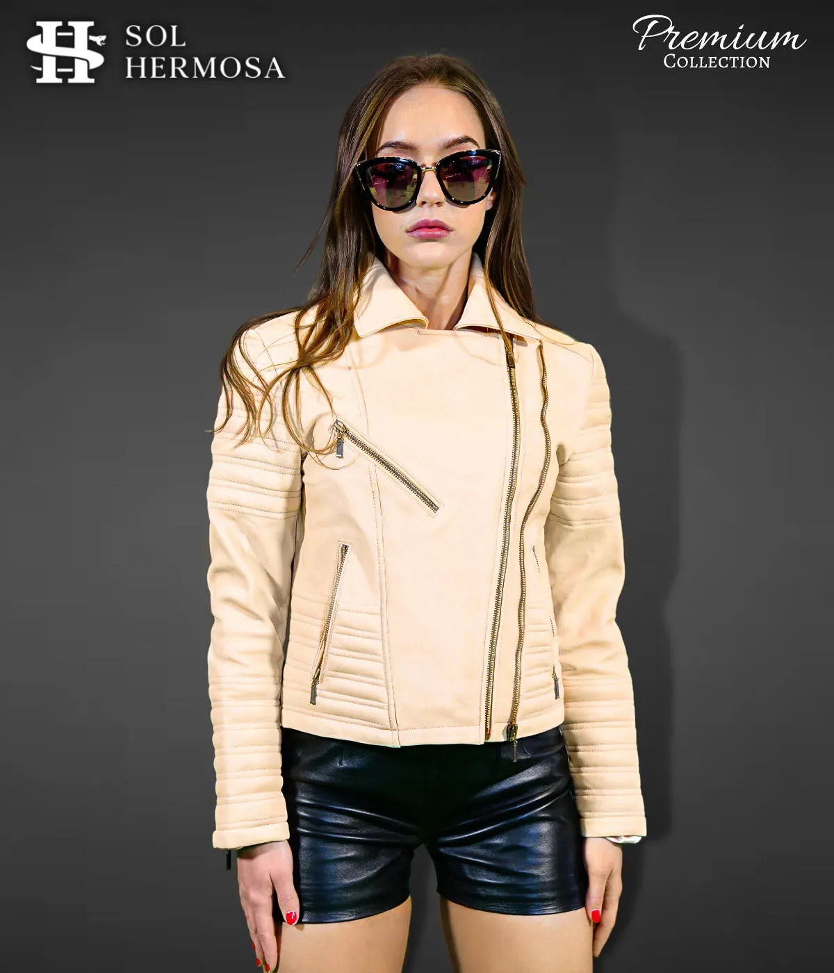 Leather Biker Jacket For Women- Nyx