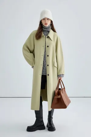 London Inspired Easy Care Single Breasted Wool Coat