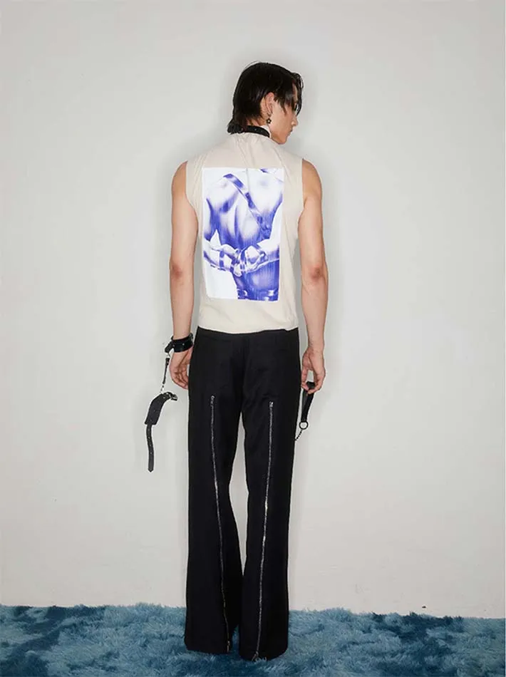 Long zipper casual pants