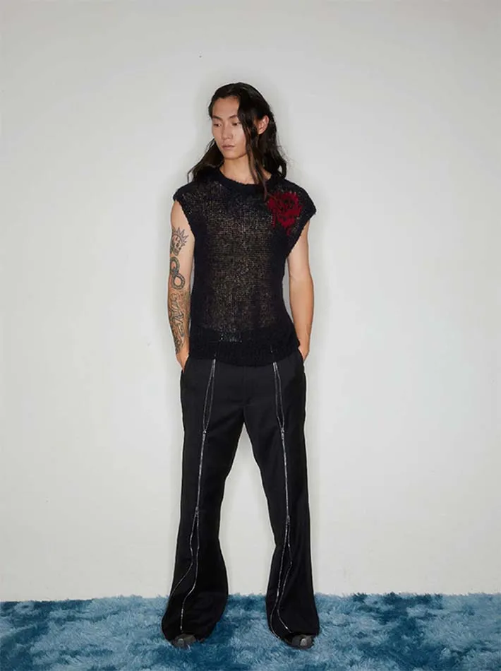 Long zipper casual pants