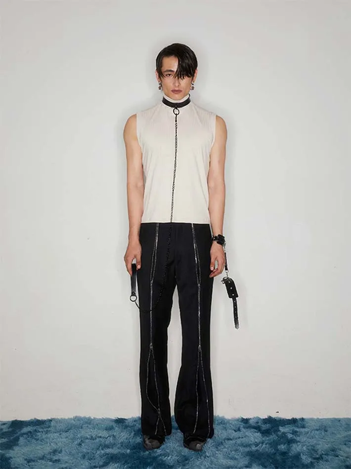 Long zipper casual pants
