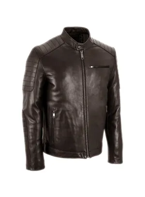 Men's Leather Padded Washed Biker Hot Seller