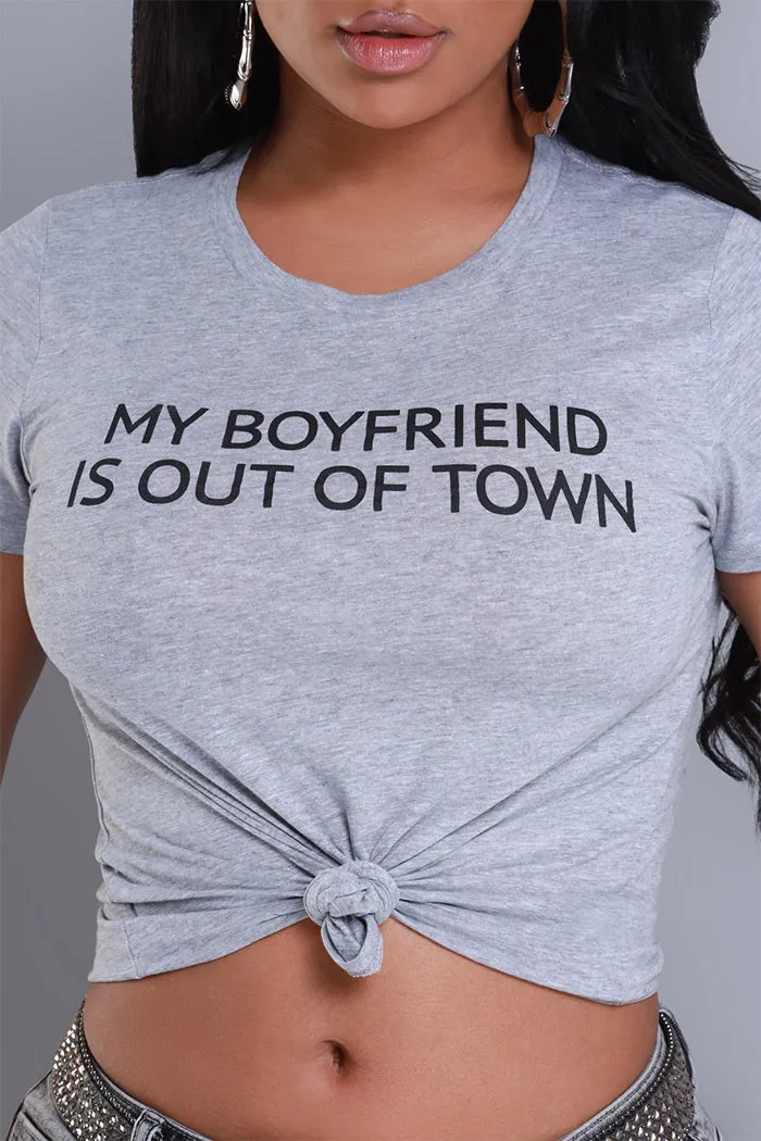 Out Of Town Graphic T-Shirt - Grey/Black