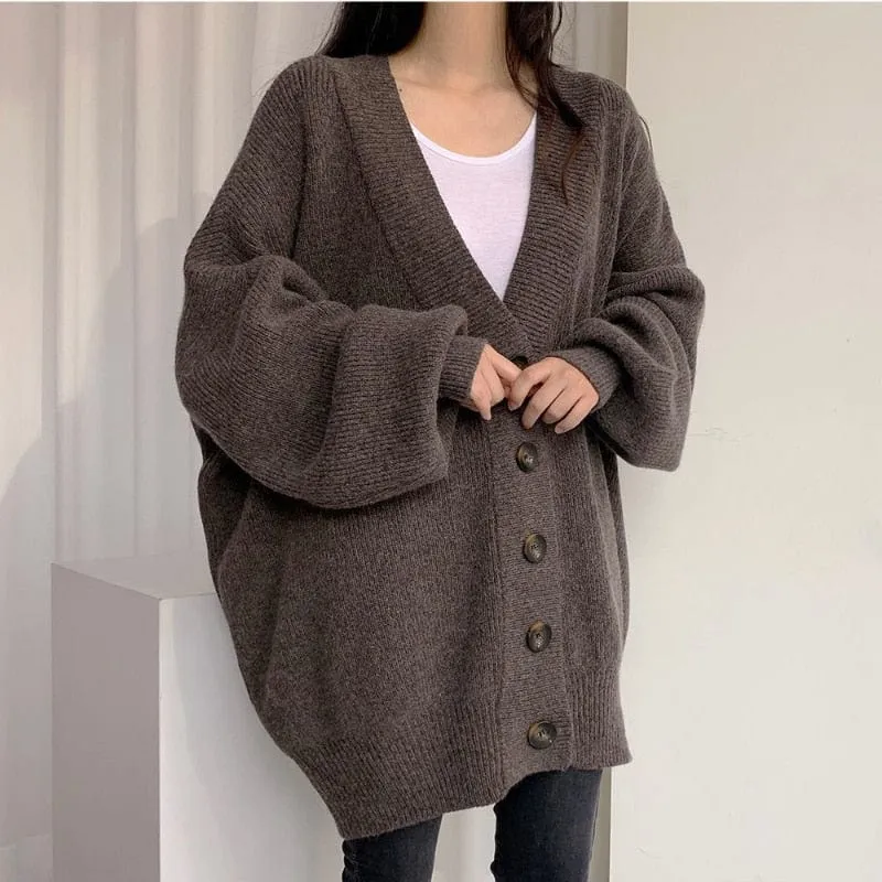 Oversized Chunky Lazy Knitted Cardigan