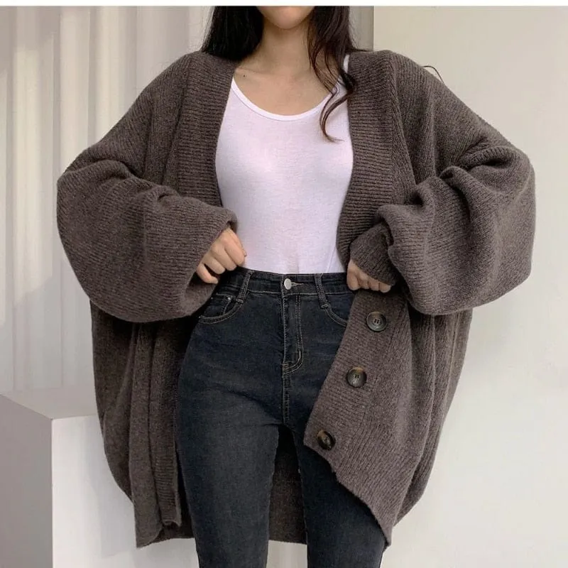 Oversized Chunky Lazy Knitted Cardigan