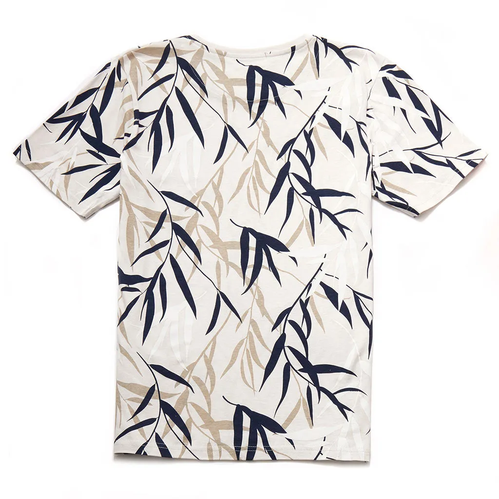 Pape White Floral Print Cotton T-Shirt