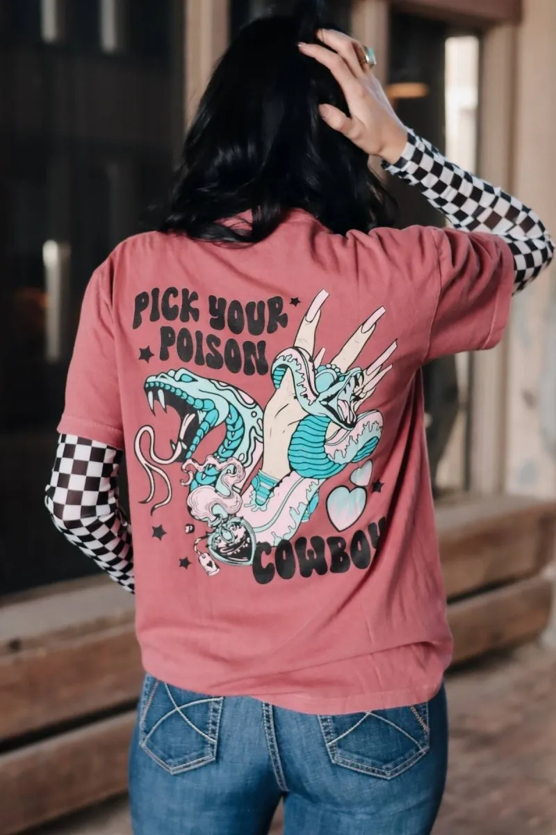 Pick Your Poison Cowboy Western Graphic T-Shirt