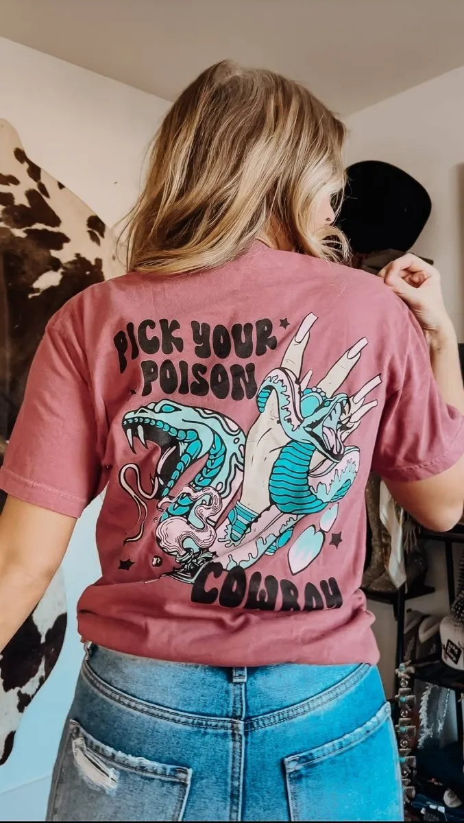 Pick Your Poison Cowboy Western Graphic T-Shirt