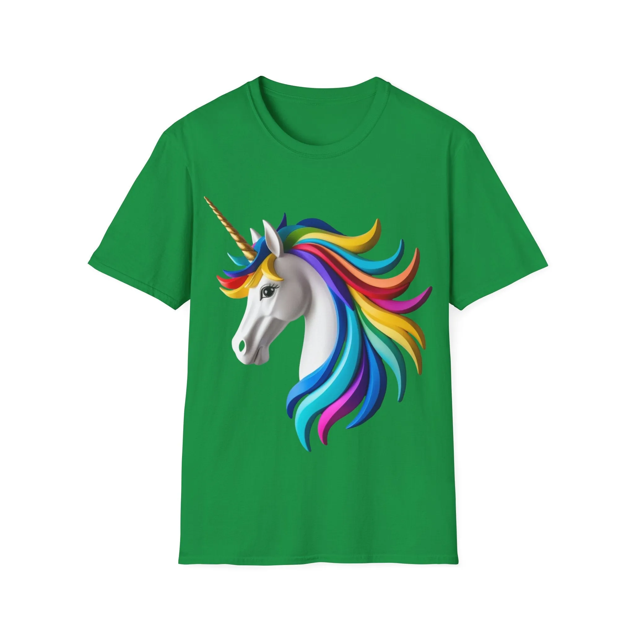 "Rainbow Unicorn Graphic T-Shirt - Vibrant Fantasy Animal Print Tee for Unicorn Lovers"