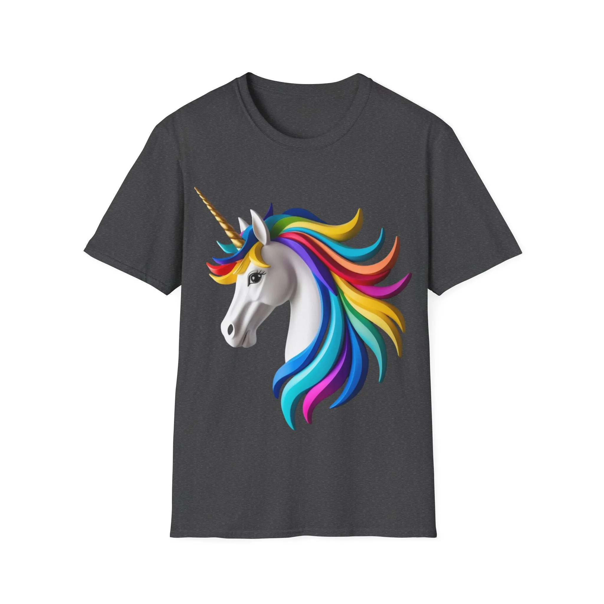 "Rainbow Unicorn Graphic T-Shirt - Vibrant Fantasy Animal Print Tee for Unicorn Lovers"