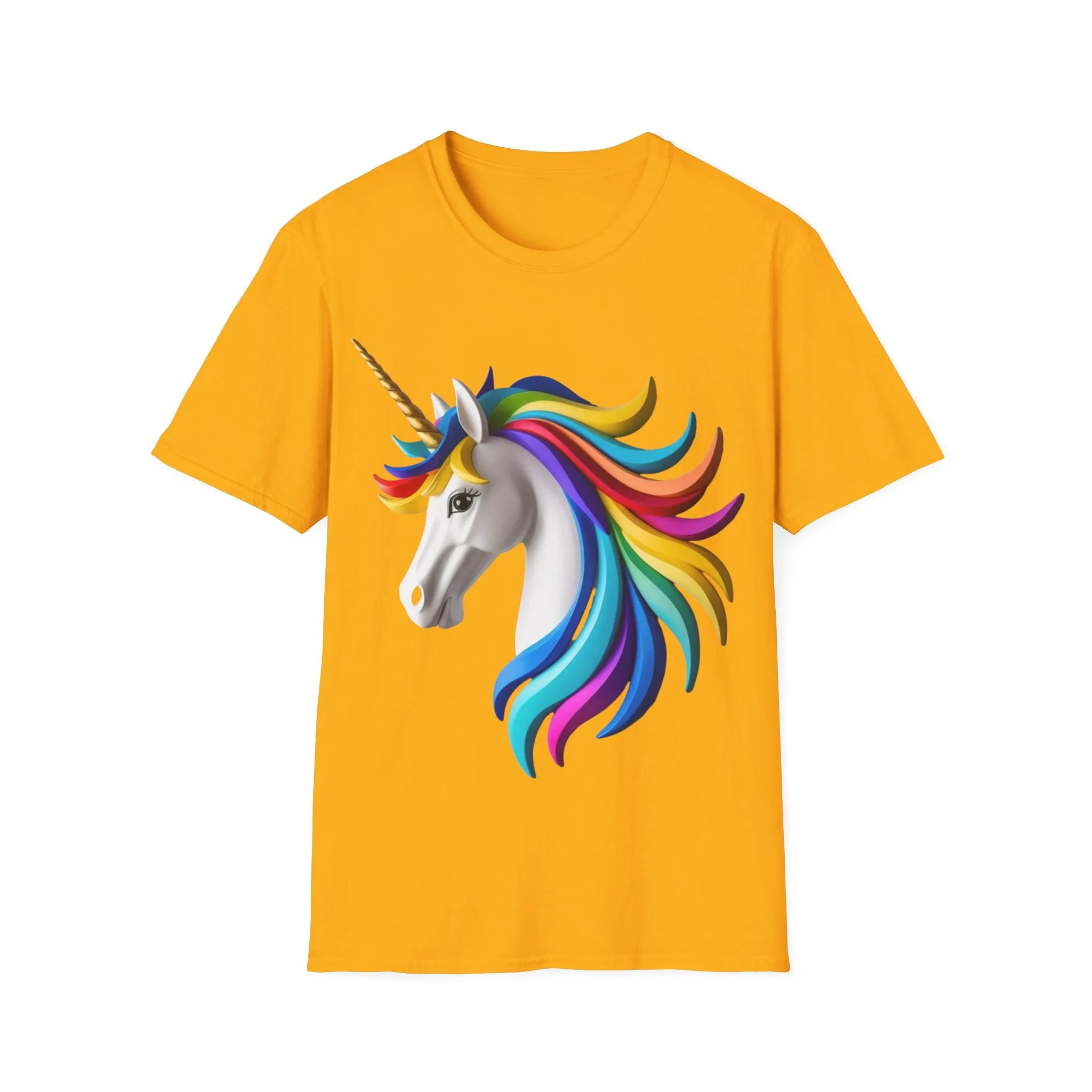 "Rainbow Unicorn Graphic T-Shirt - Vibrant Fantasy Animal Print Tee for Unicorn Lovers"