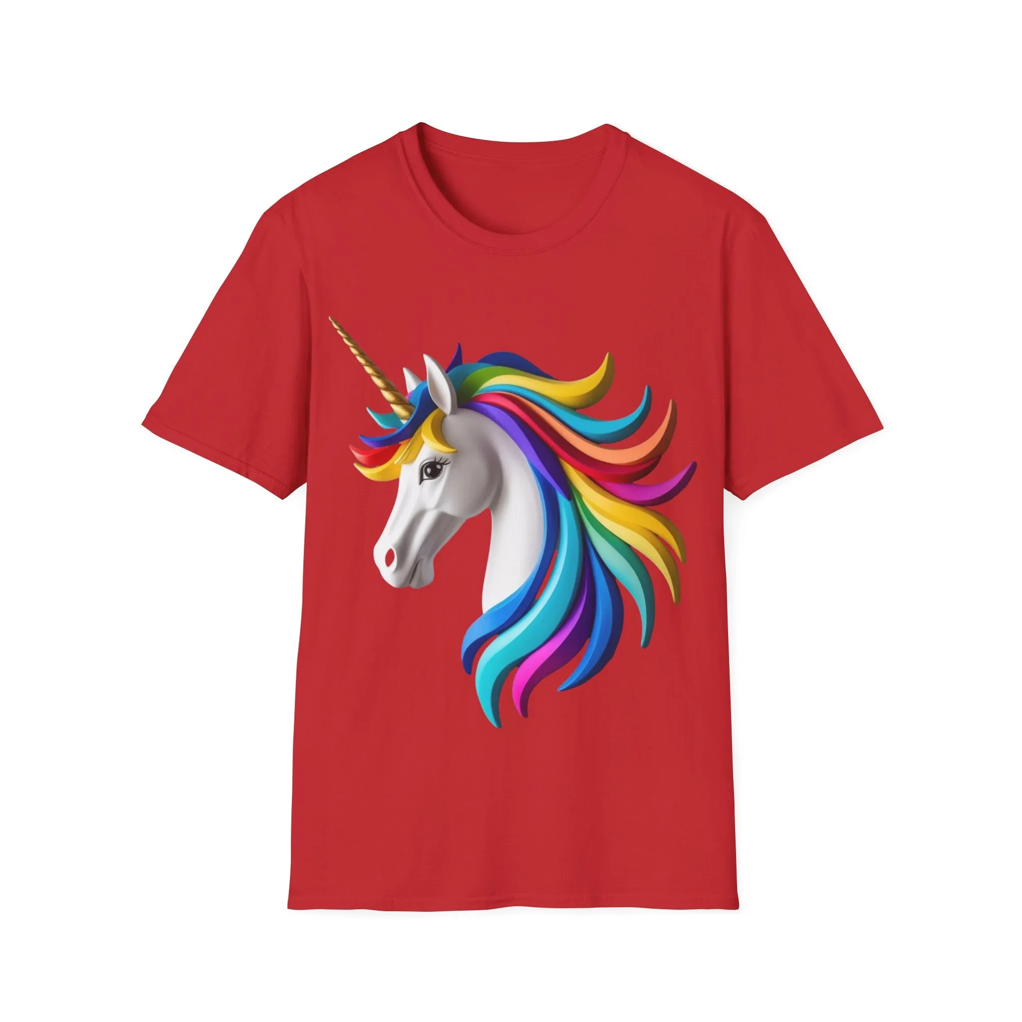 "Rainbow Unicorn Graphic T-Shirt - Vibrant Fantasy Animal Print Tee for Unicorn Lovers"