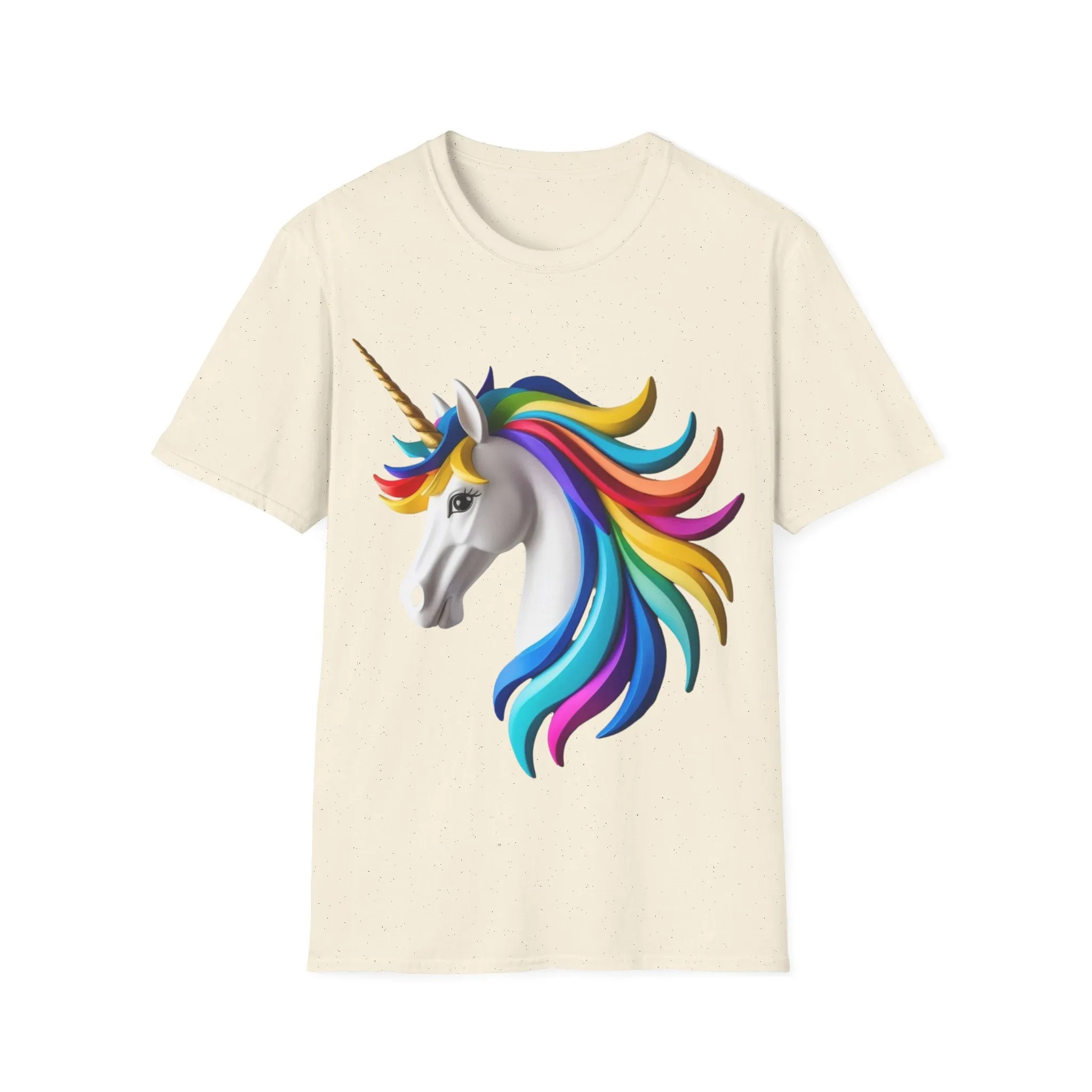 "Rainbow Unicorn Graphic T-Shirt - Vibrant Fantasy Animal Print Tee for Unicorn Lovers"