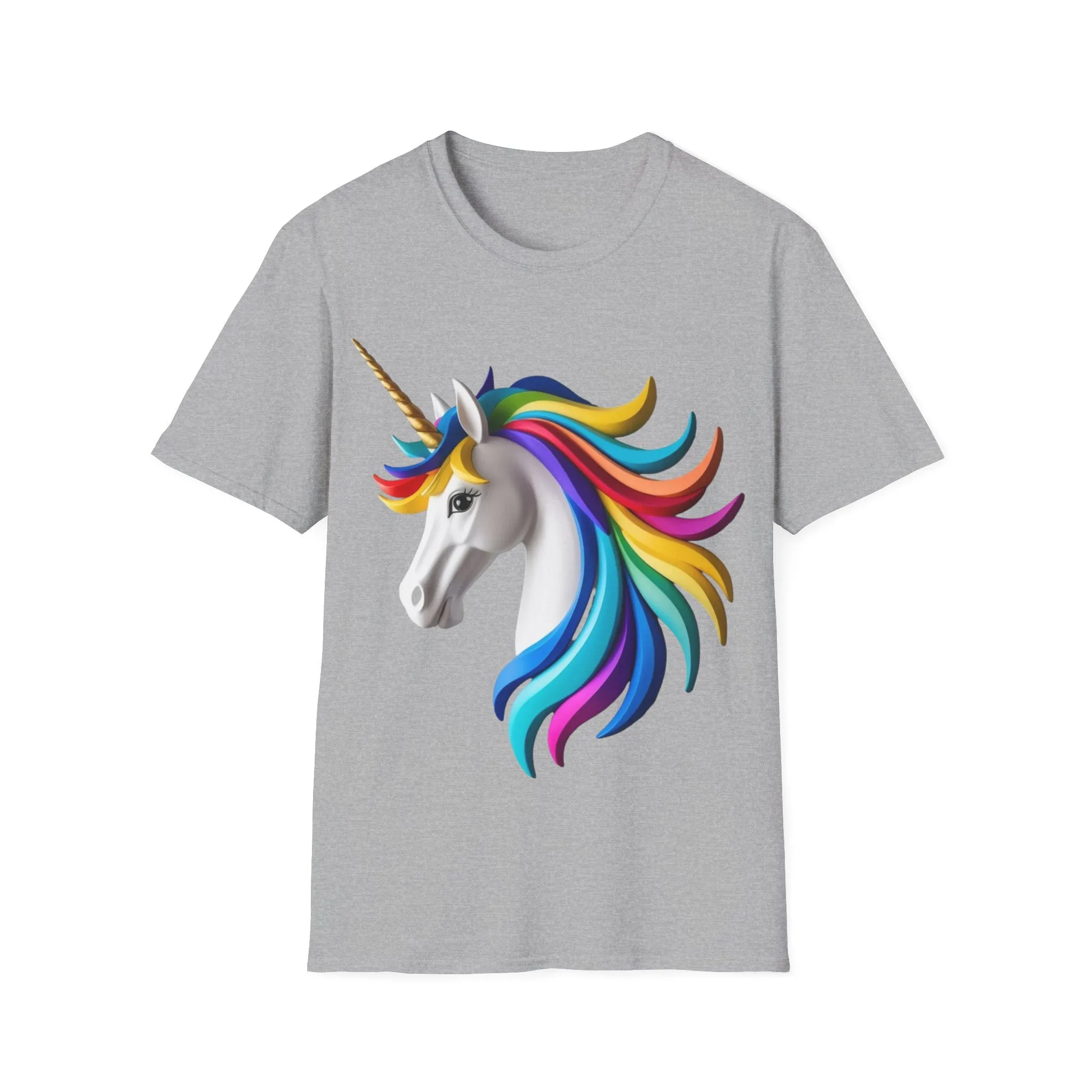 "Rainbow Unicorn Graphic T-Shirt - Vibrant Fantasy Animal Print Tee for Unicorn Lovers"