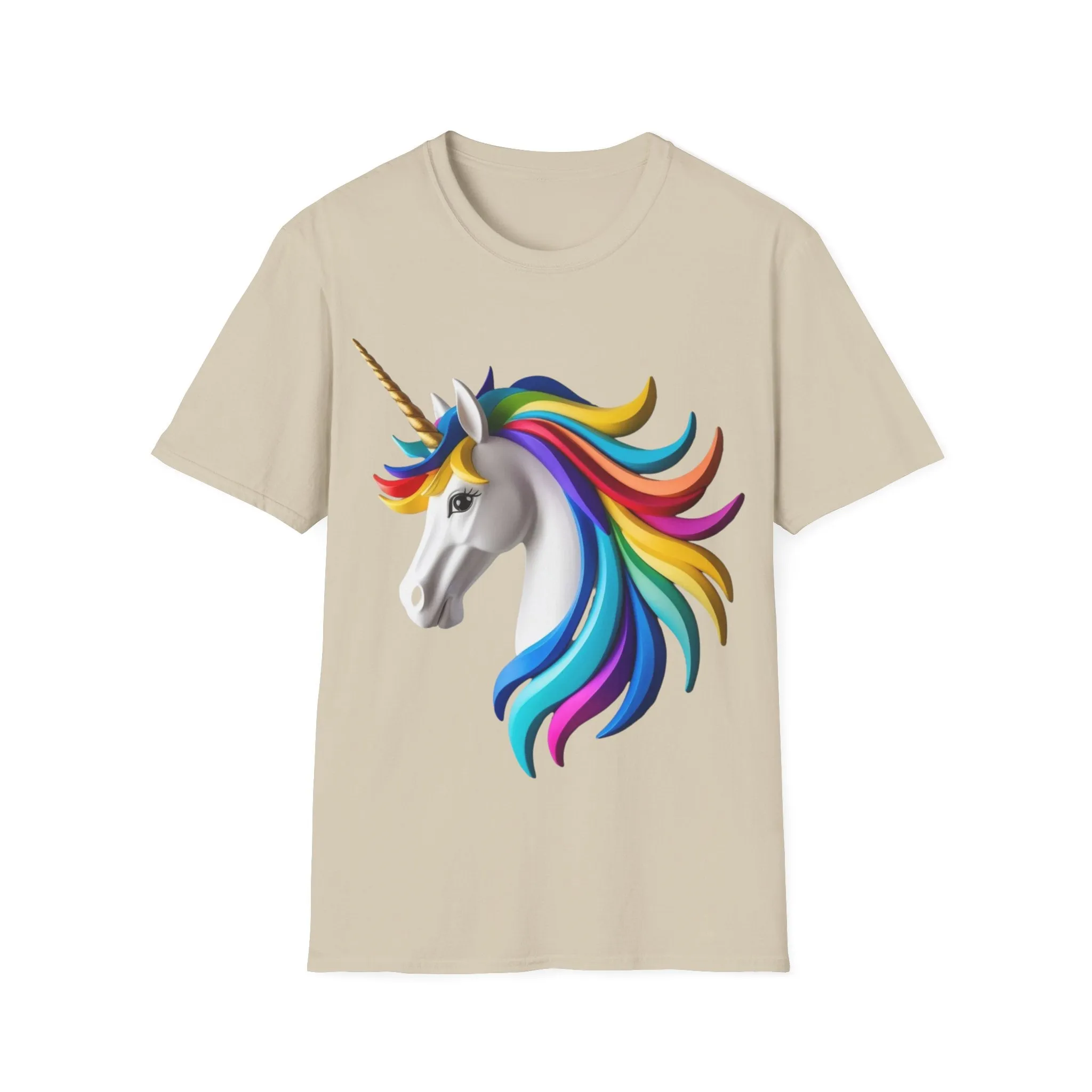 "Rainbow Unicorn Graphic T-Shirt - Vibrant Fantasy Animal Print Tee for Unicorn Lovers"