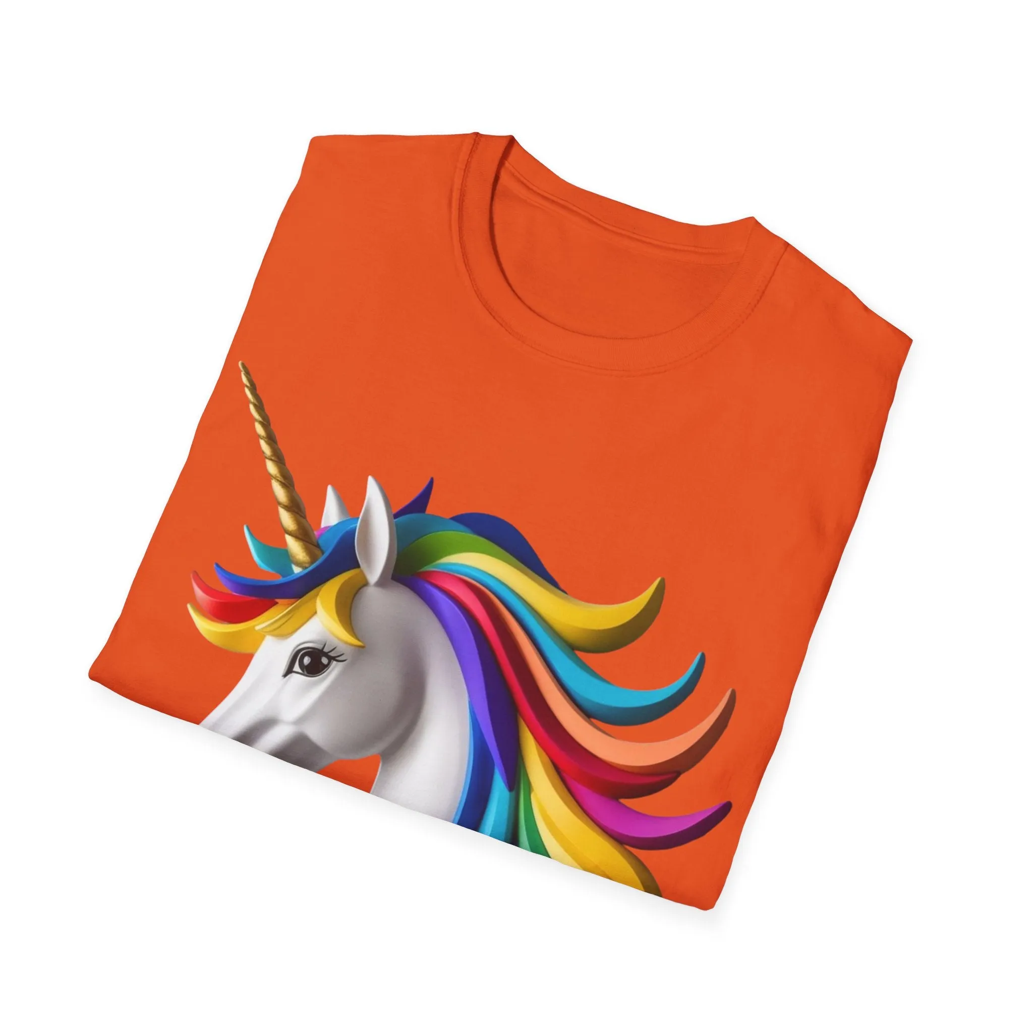 "Rainbow Unicorn Graphic T-Shirt - Vibrant Fantasy Animal Print Tee for Unicorn Lovers"