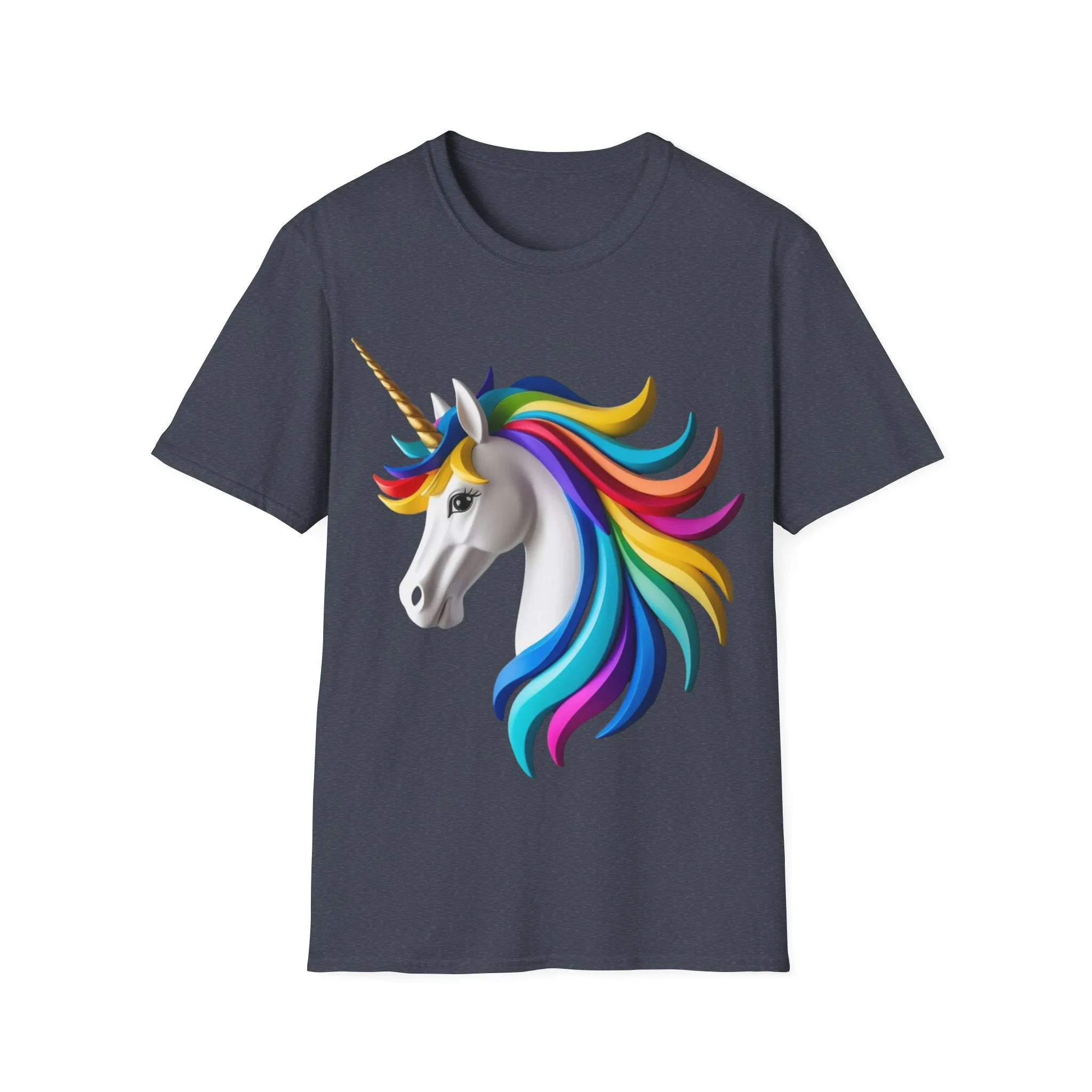 "Rainbow Unicorn Graphic T-Shirt - Vibrant Fantasy Animal Print Tee for Unicorn Lovers"