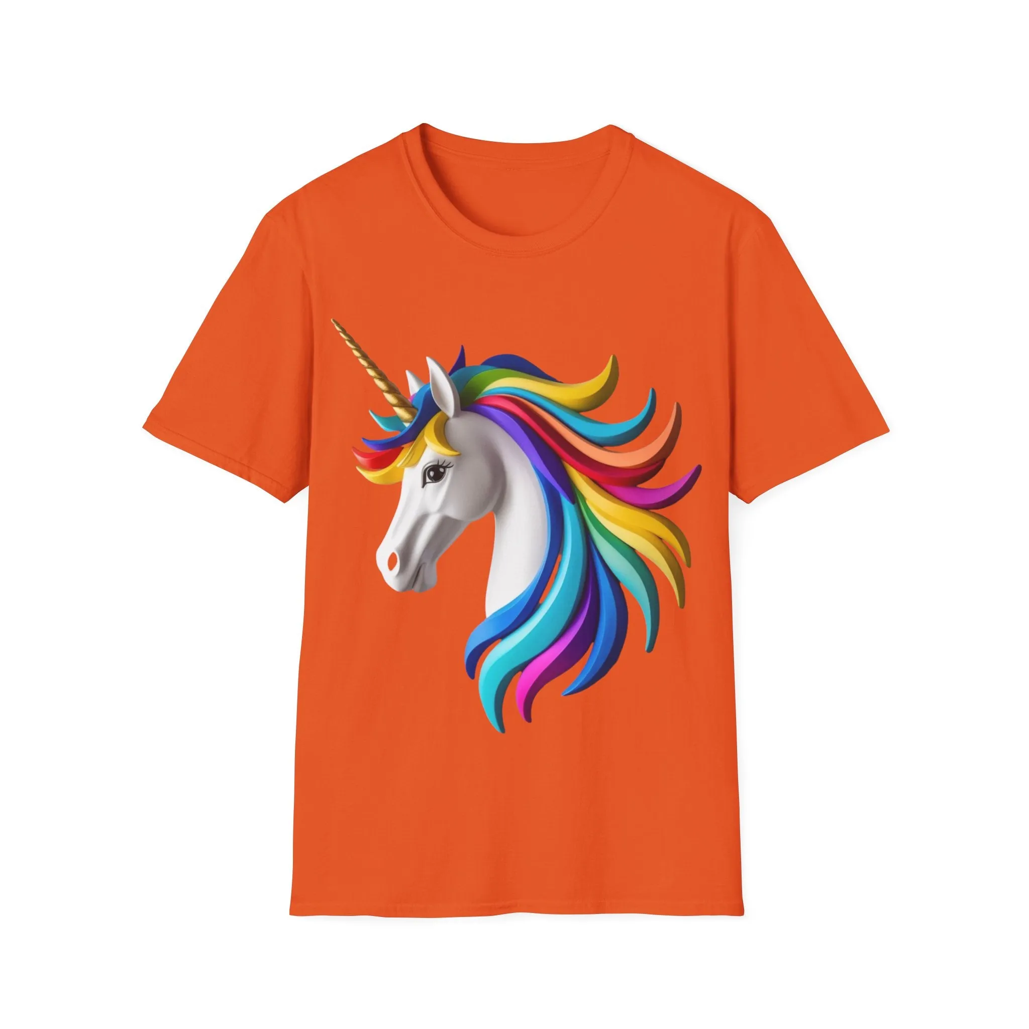 "Rainbow Unicorn Graphic T-Shirt - Vibrant Fantasy Animal Print Tee for Unicorn Lovers"