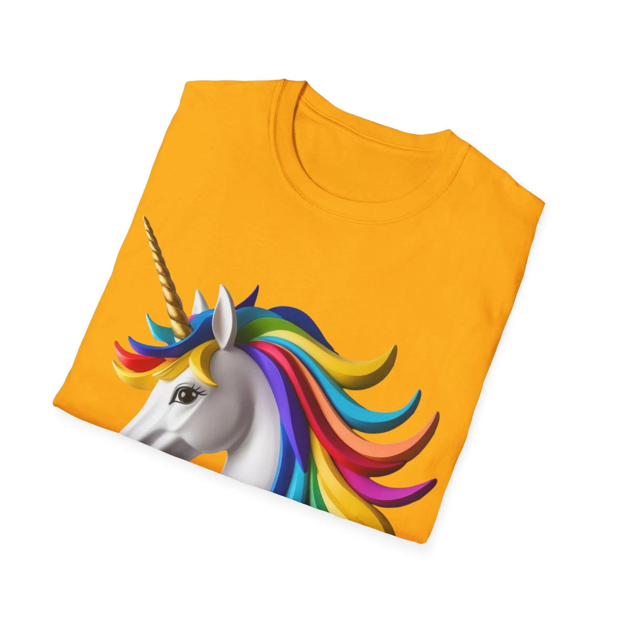 "Rainbow Unicorn Graphic T-Shirt - Vibrant Fantasy Animal Print Tee for Unicorn Lovers"
