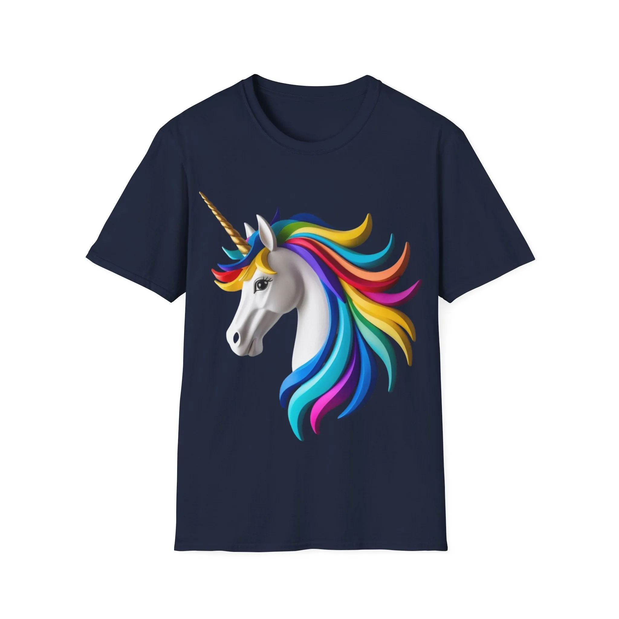 "Rainbow Unicorn Graphic T-Shirt - Vibrant Fantasy Animal Print Tee for Unicorn Lovers"